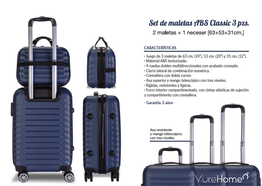 SET 3PCS - 2 VALISES + 1 NECESSER