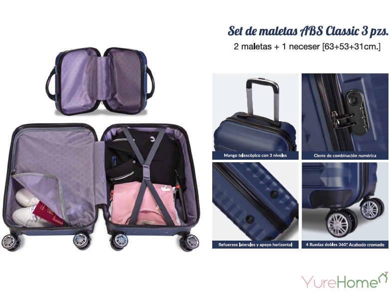 SET 3PCS - 2 VALISES + 1 NECESSER